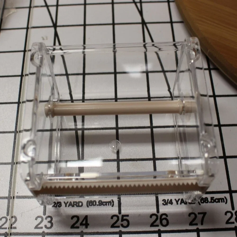 Clear Acrylic Label Dispenser With Serrated Edge For Office & Home Use